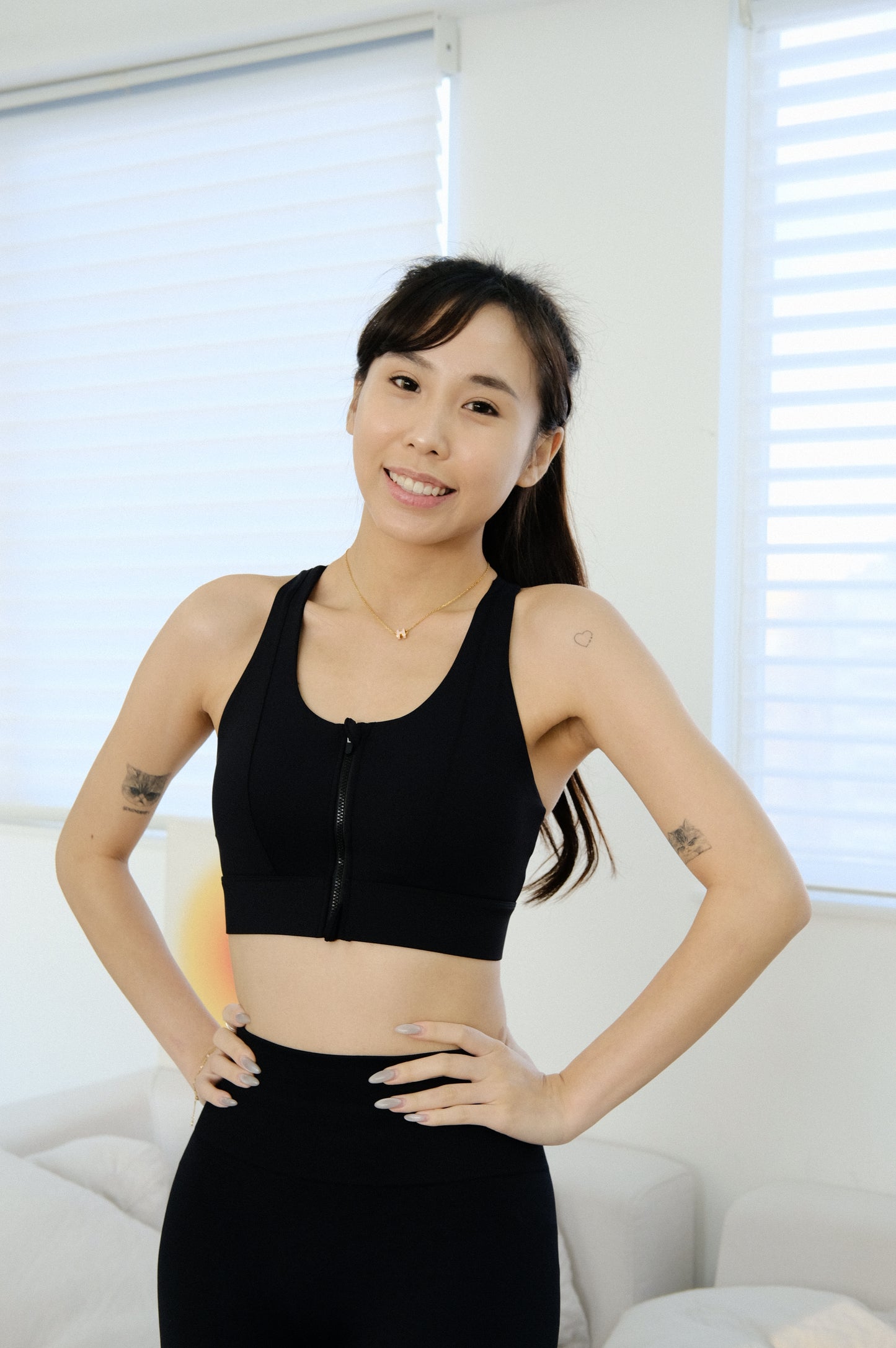 Zip-front fixed padded top