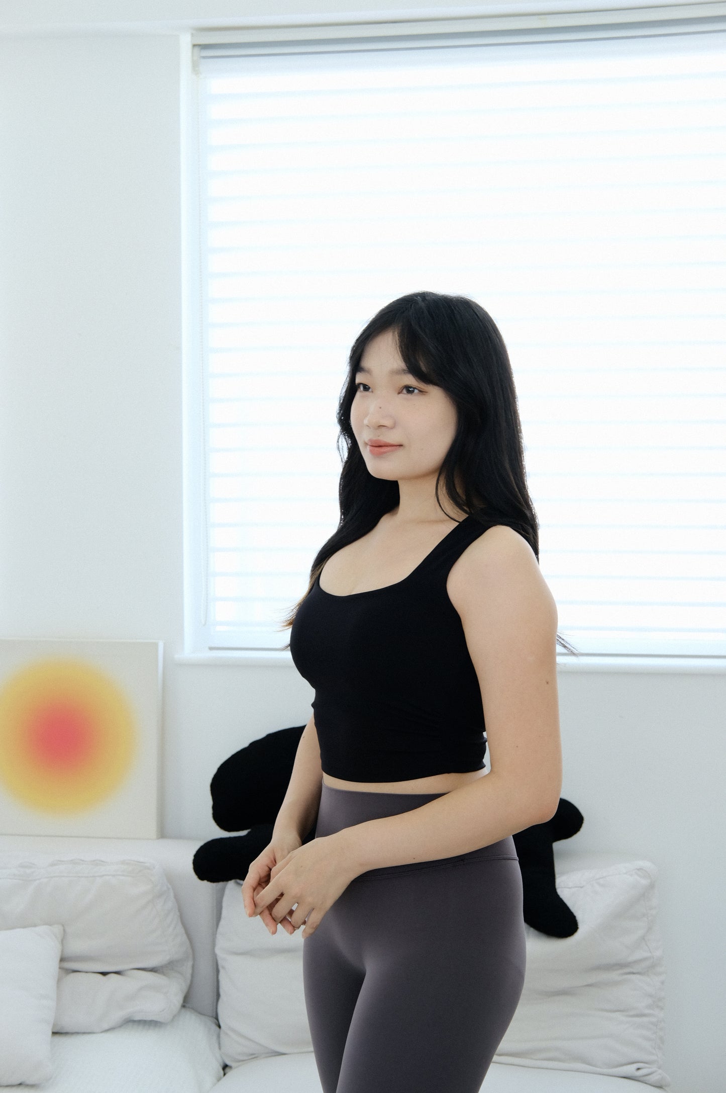 Square collar padded top
