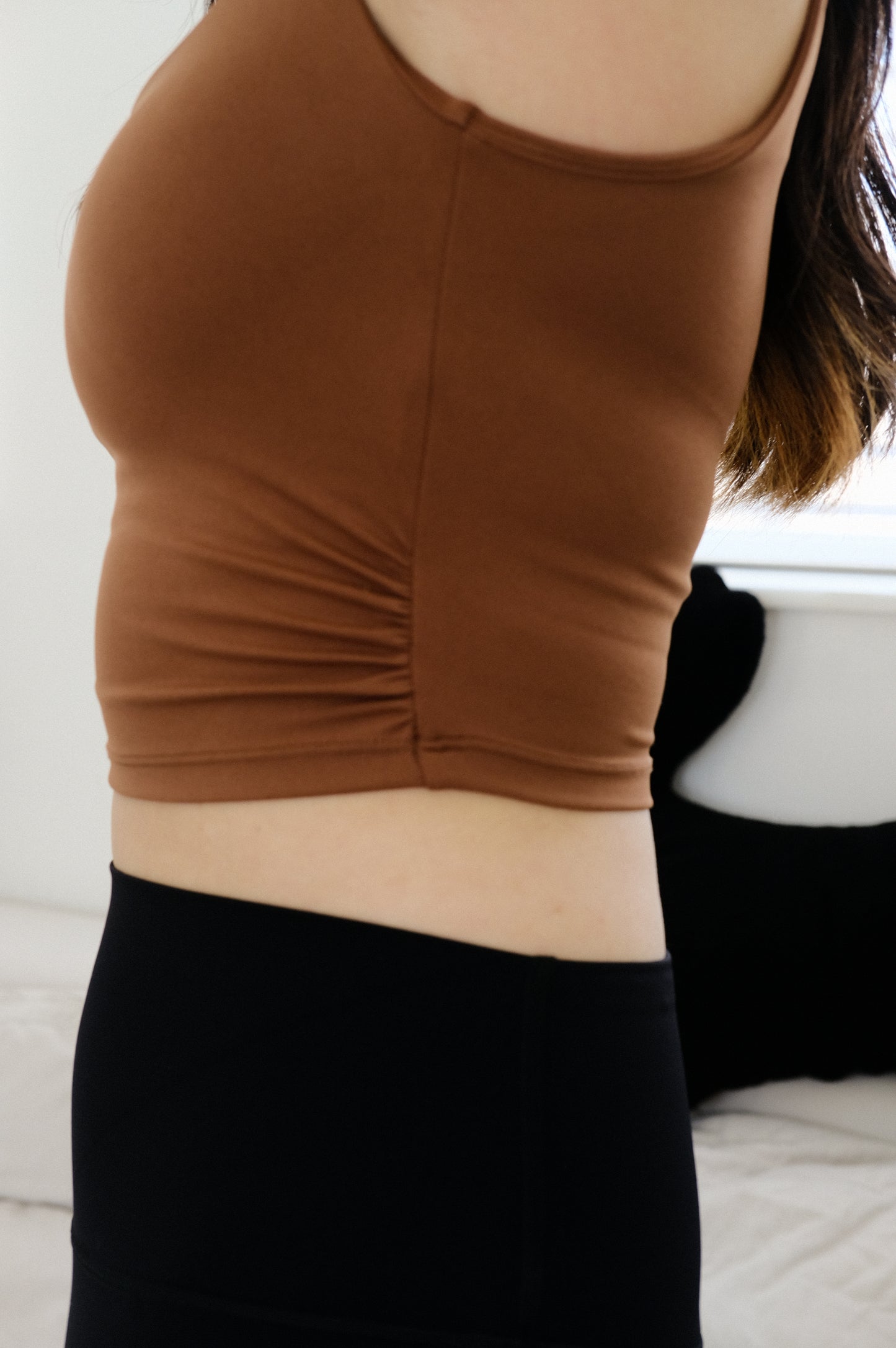 Square collar padded top