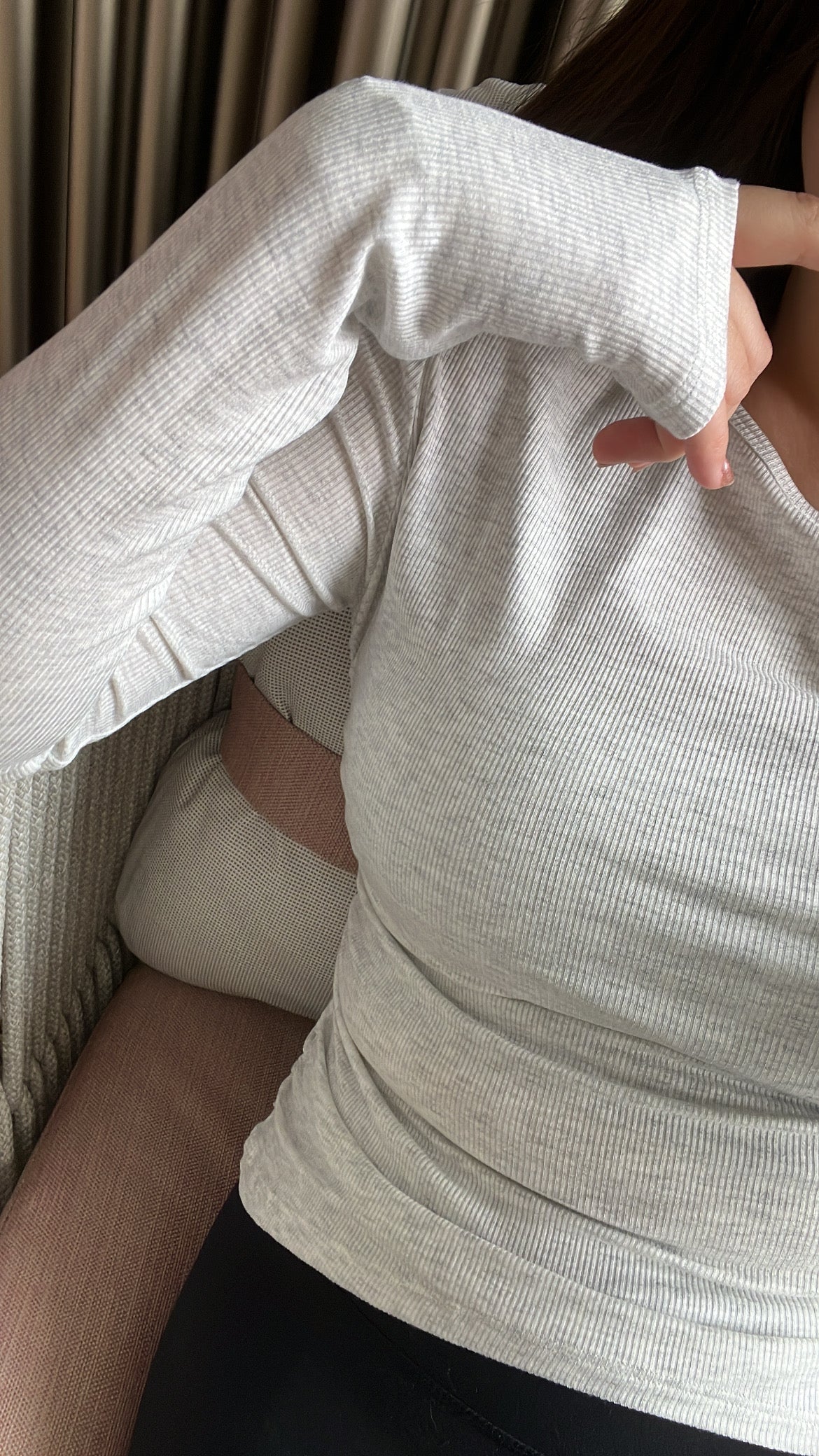 Slim-fit Creasing long-sleeve top