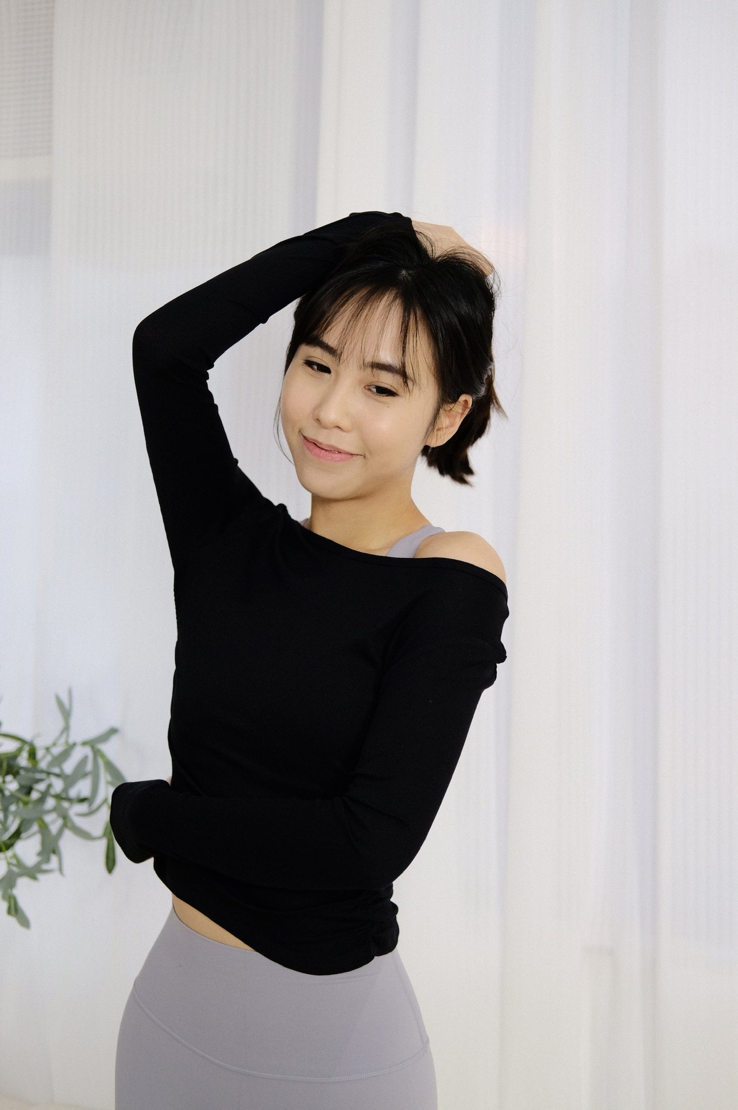 Slim-fit Creasing long-sleeve top