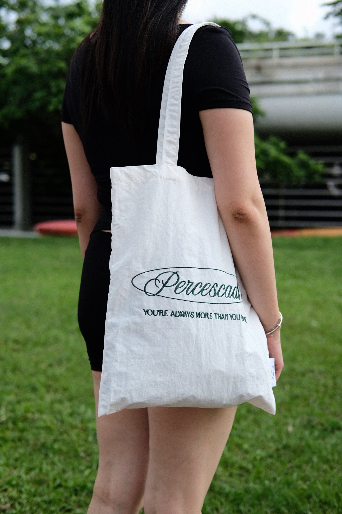 【Percescado Made】輕防水刺繡尼龍Tote bag
