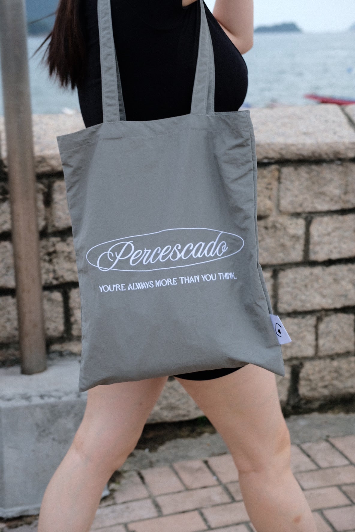 【Percescado Made】輕防水刺繡尼龍Tote bag