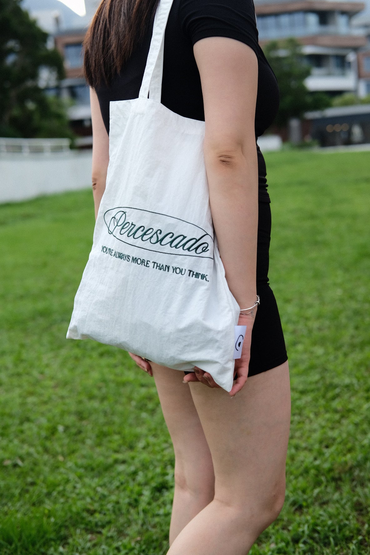 【Percescado Made】輕防水刺繡尼龍Tote bag